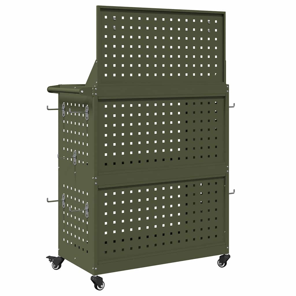 Količar za alate s policom Maslinasto zelena 65 x 35 x 111 cm