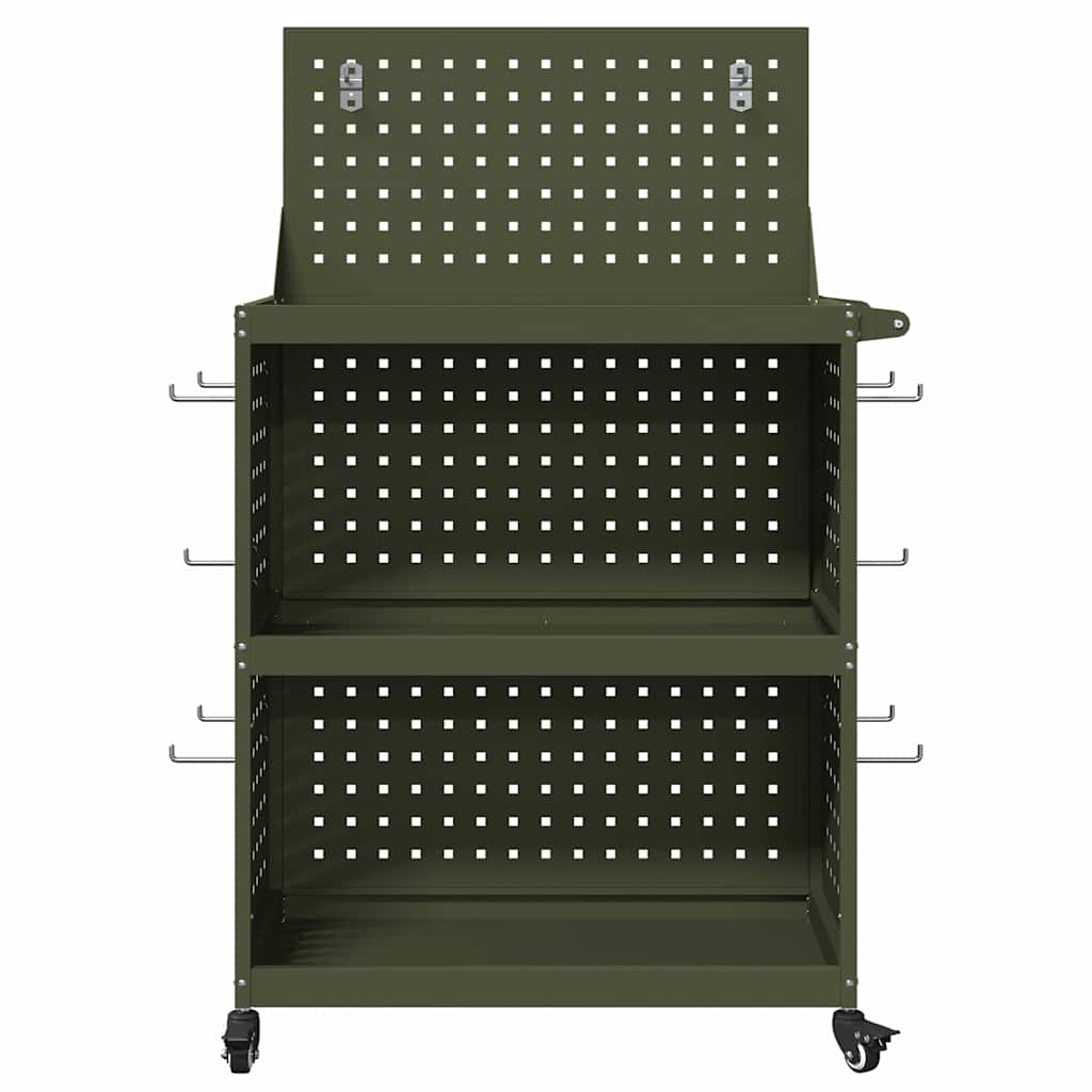 Količar za alate s policom Maslinasto zelena 65 x 35 x 111 cm