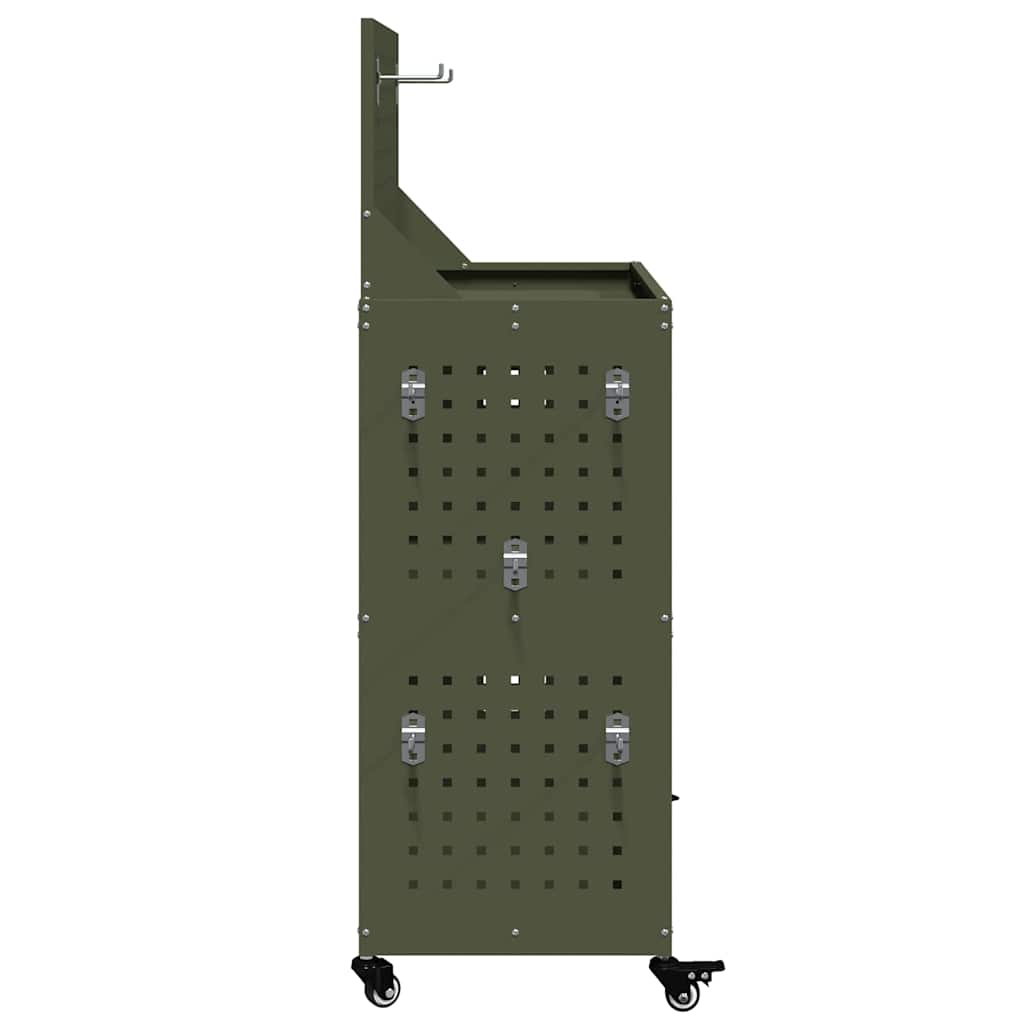Količar za alate s policom Maslinasto zelena 65 x 35 x 111 cm
