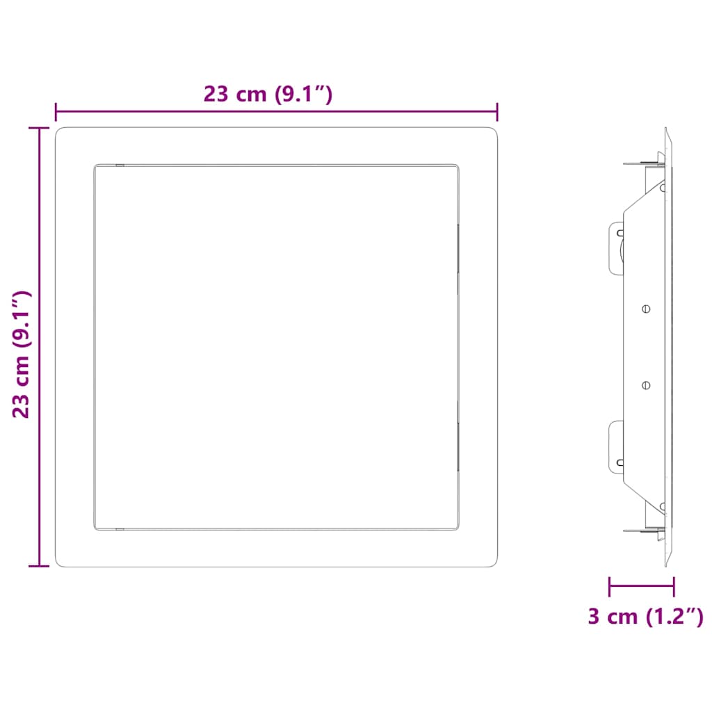Pristupna ploča 2 pcs Bijelo 23 x 23 x 3 cm Čelik