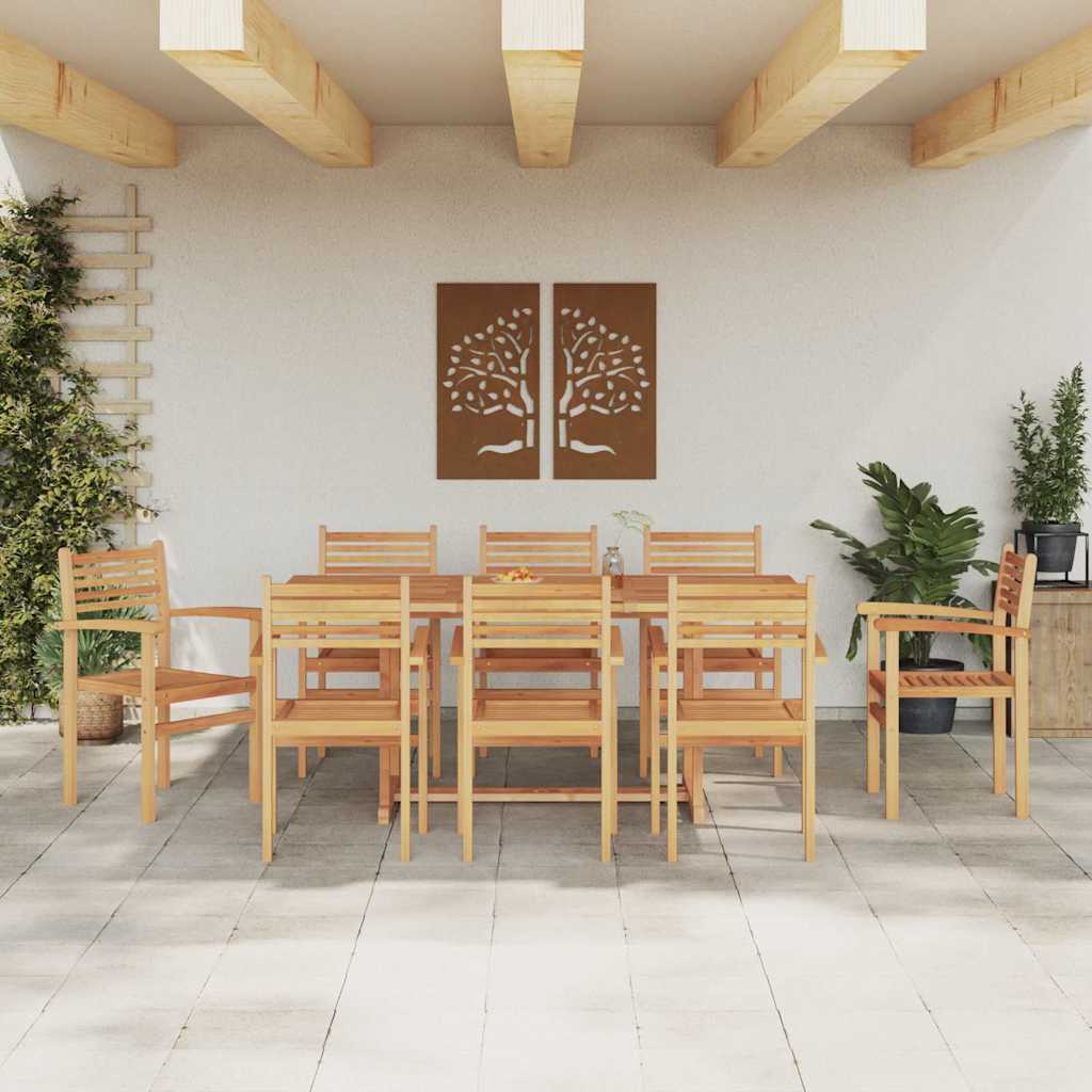 Stolica 8 pcs Smeđa 56 x 55 x 90.5 cm Čvrsto teak drvo