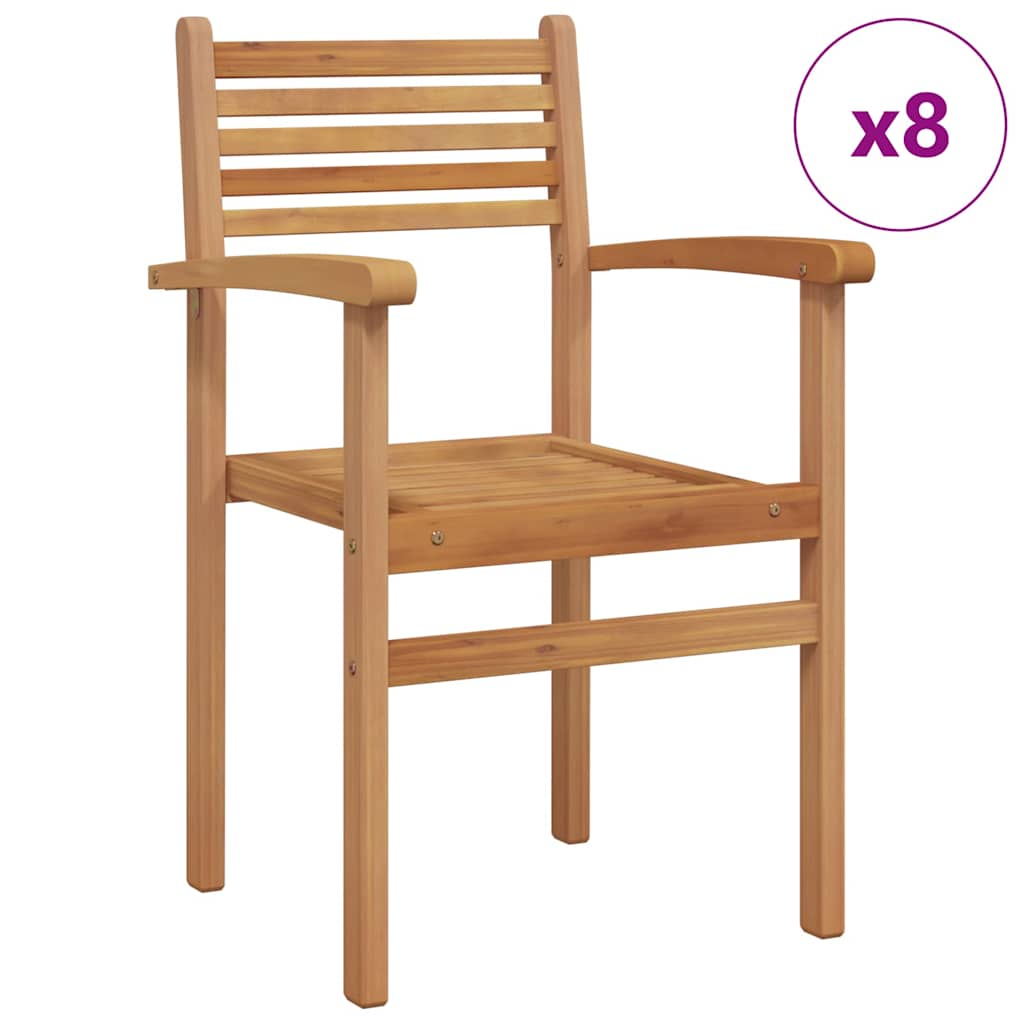 Stolica 8 pcs Smeđa 56 x 55 x 90.5 cm Čvrsto teak drvo
