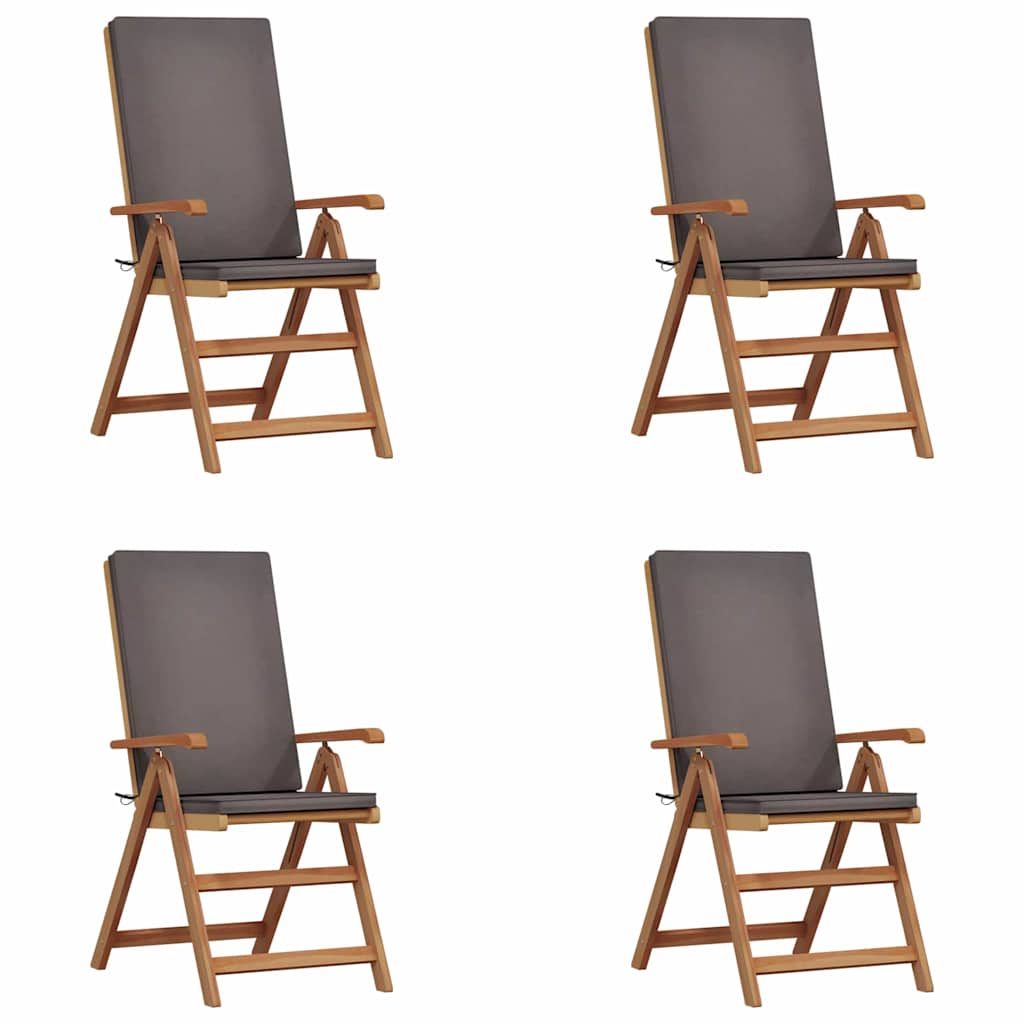 Vrtna stolica 4 pcs Smeđa i siva 57 x 71,5 x 104 cm