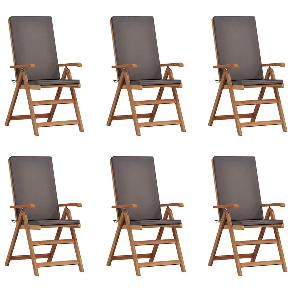 Vrtna stolica 6 pcs Smeđa i siva 57 x 71,5 x 104 cm