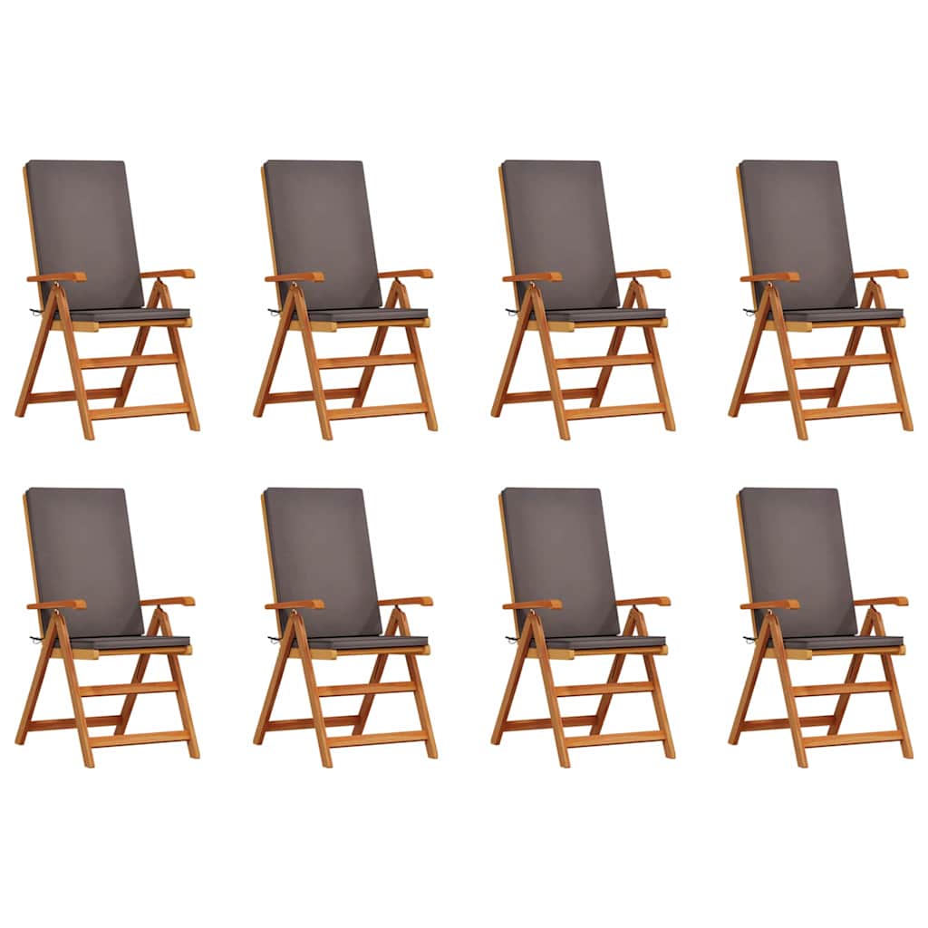 Vrtna stolica 8 pcs Smeđa i siva 57 x 71,5 x 104 cm