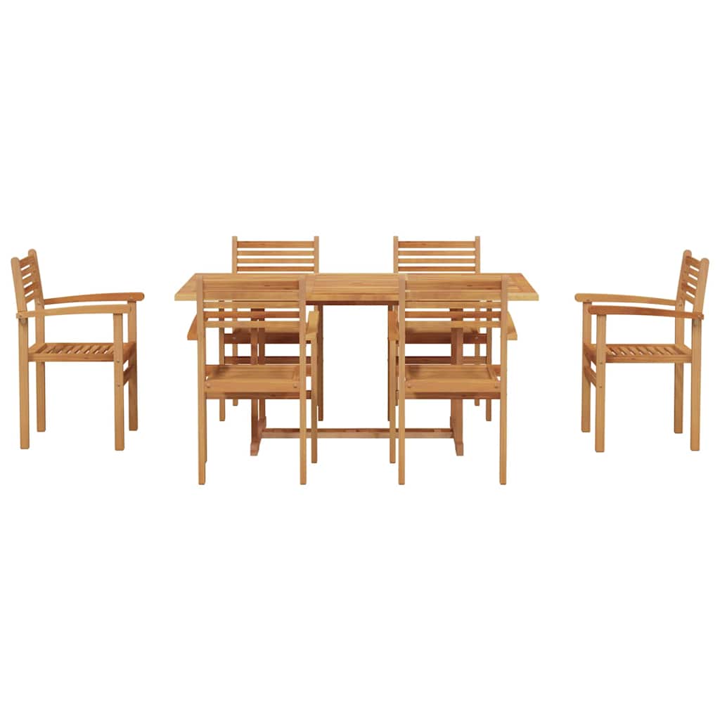 Vrtni set za objed 7 pcs Prirodna Čvrsto drvo akacije