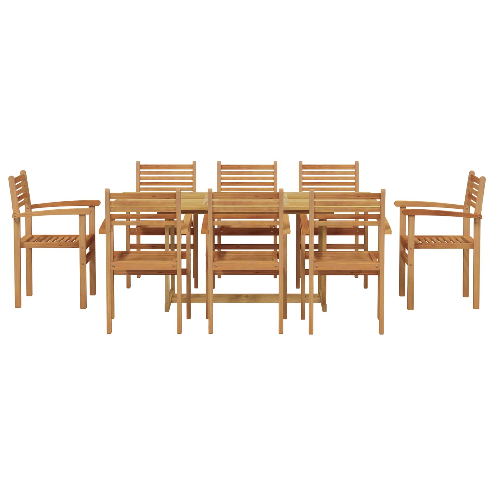 Vrtni set za objed 9 pcs Smeđa Čvrsto teak drvo