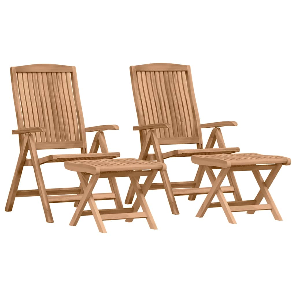 Vrtni set za objed 4 kom. Smeđa Čvrsto teak drvo