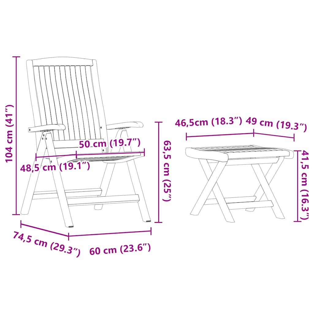 Vrtni set za objed 4 kom. Smeđa Čvrsto teak drvo