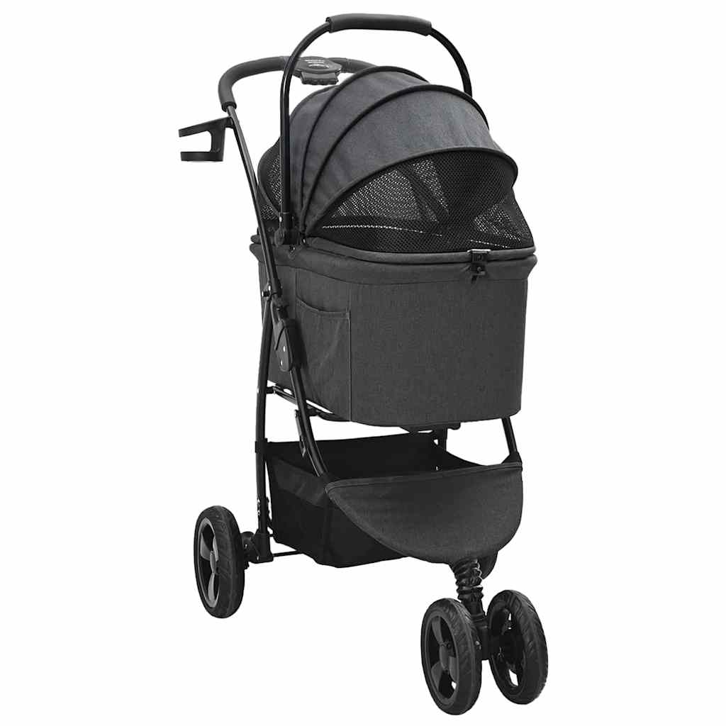 Sklopiva kolica za kućne ljubimce Crna 78 x 54 x 101 cm