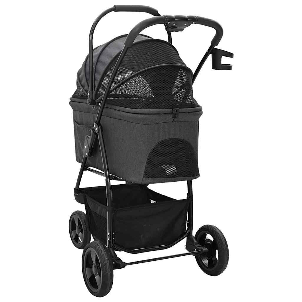 Sklopiva kolica za kućne ljubimce Crna 78 x 54 x 101 cm