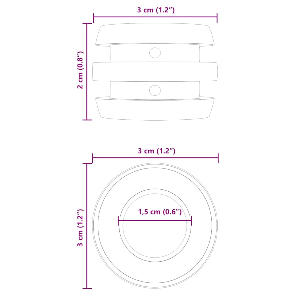 Bumpers za stonotni nogomet 16 pcs Crna 3 x 3 x 2 cm TPE