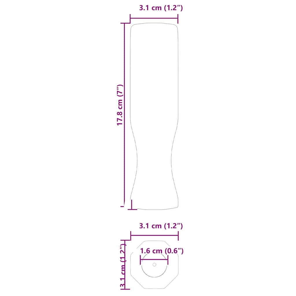 Ručke za stol za nogomet 10 pcs Crna 3,1 x 3,1 x 17,8 cm PP