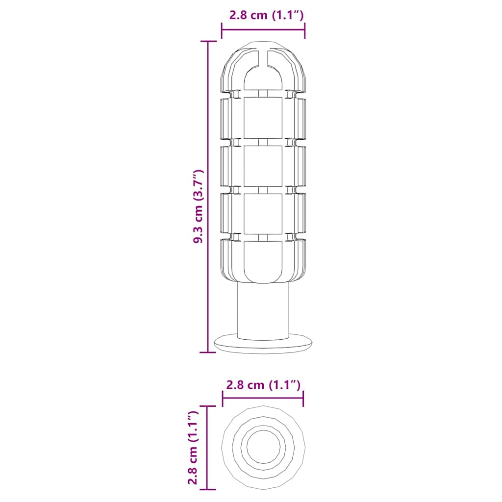 Ručke za stol za nogomet 10 pcs Crna 2,8 x 2,8 x 9,3 cm PP