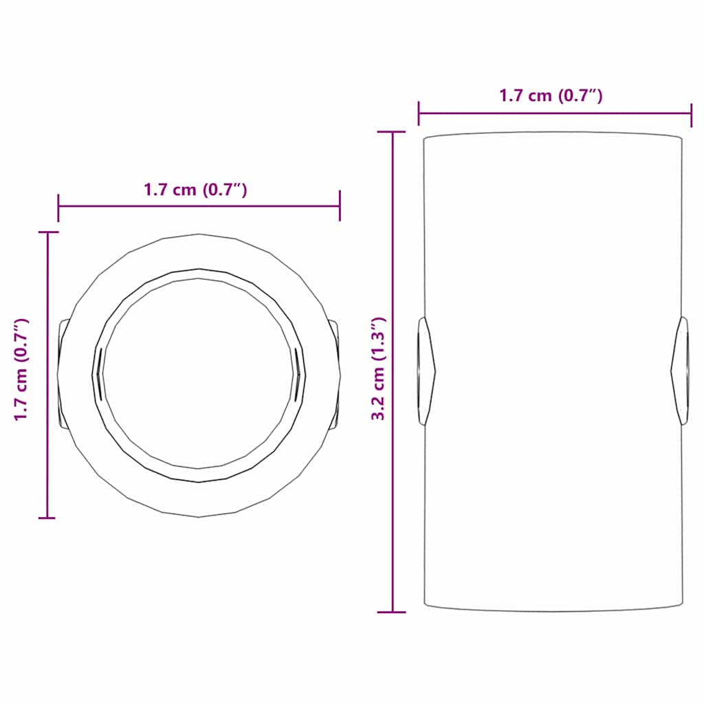 Stoperi za stolni nogomet 10 pcs Crna 1,7 x 1,7 x 3,2 cm PP