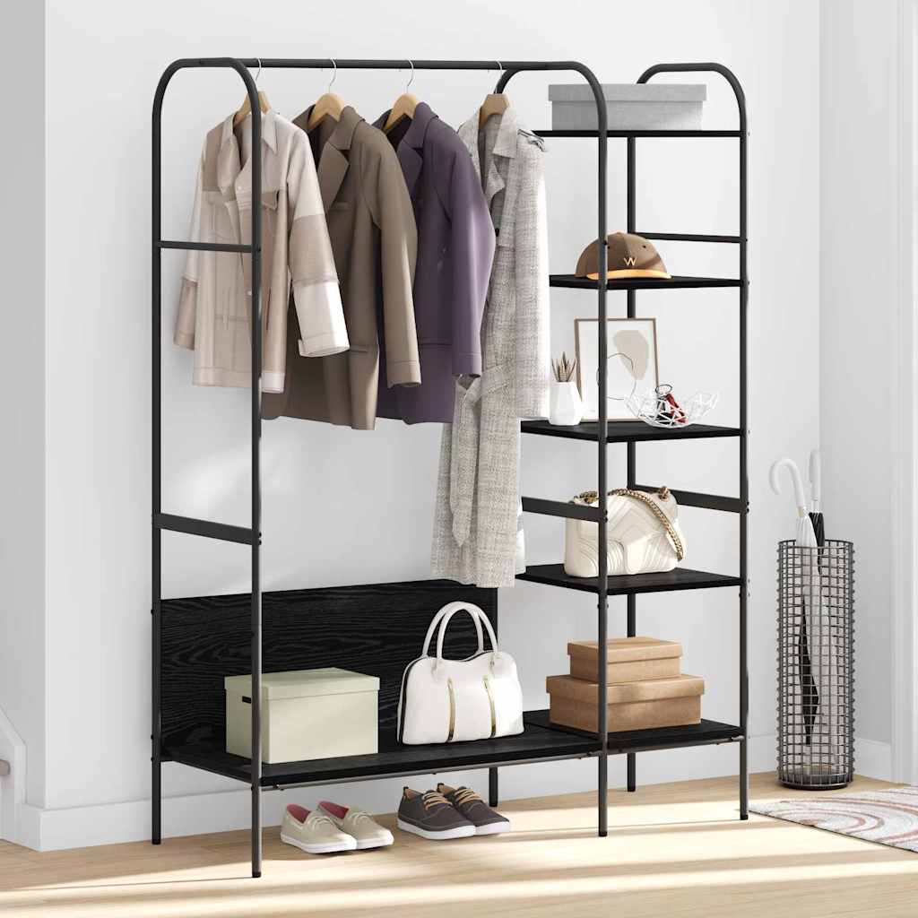 Stalak za odjeću Crna 120 x 44 x 160 cm Konstruirano drvo