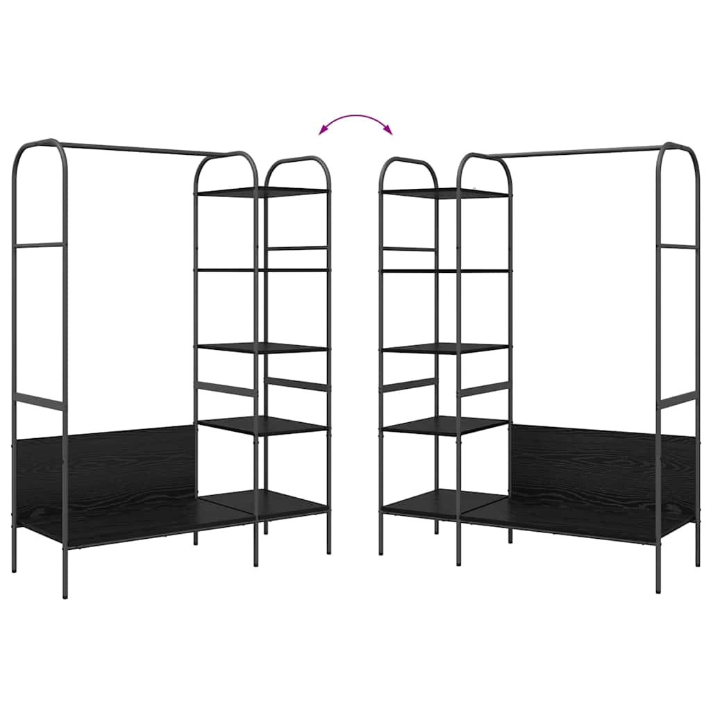 Stalak za odjeću Crna 120 x 44 x 160 cm Konstruirano drvo