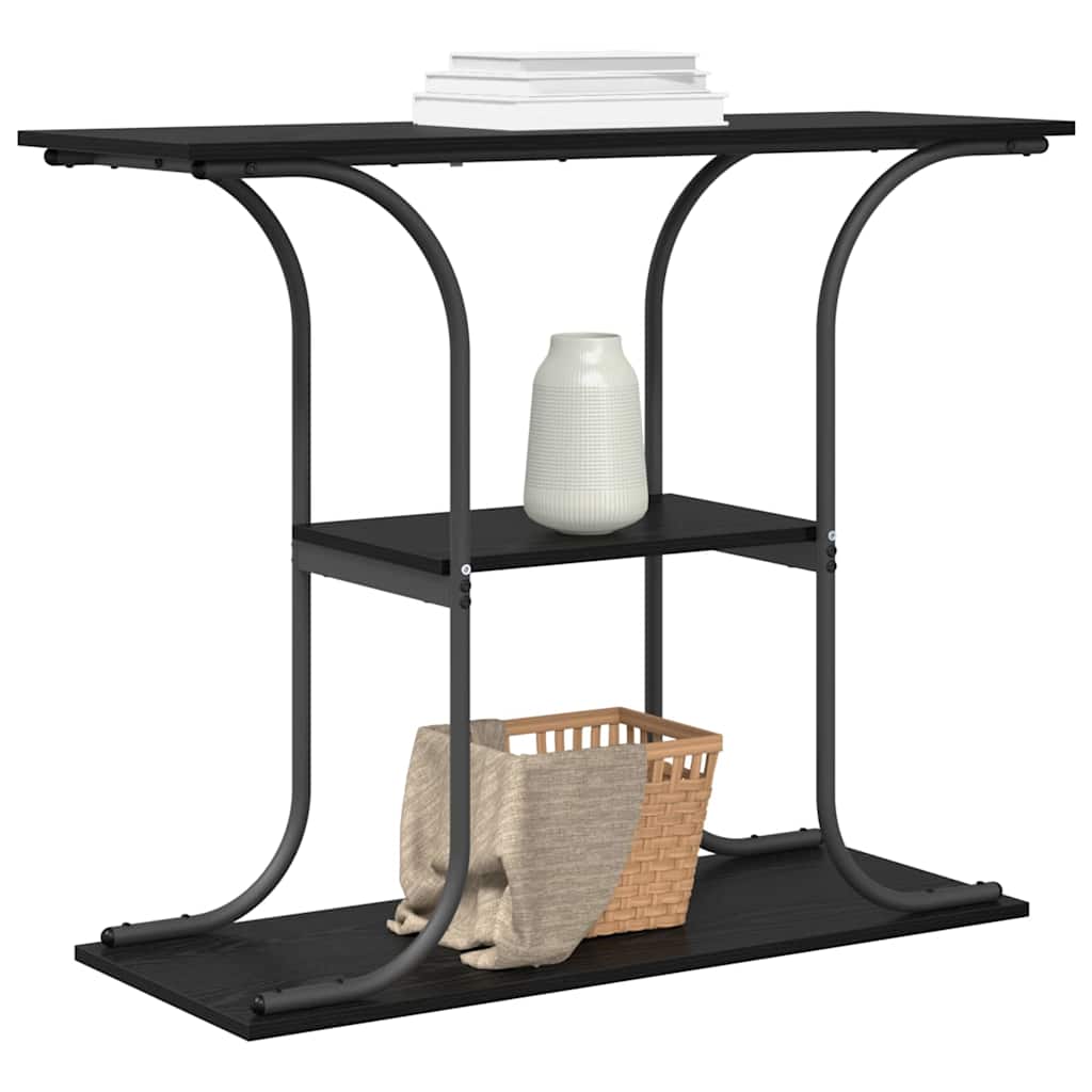 Konzolna stolica s policom Crni hrast 101 x 35 x 80,5 cm