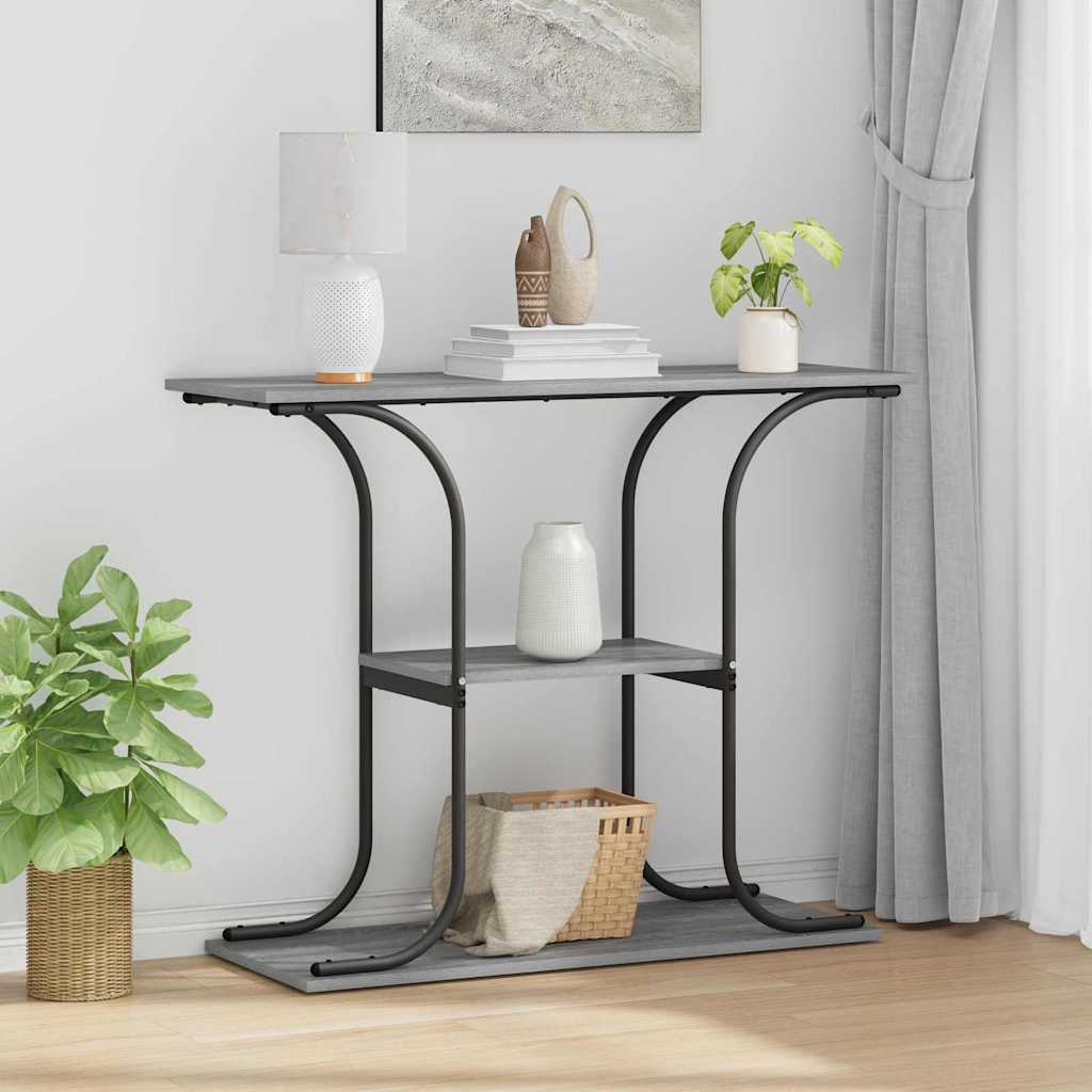 Konzolna stolica s policom Siva Sonoma 101 x 35 x 80,5 cm