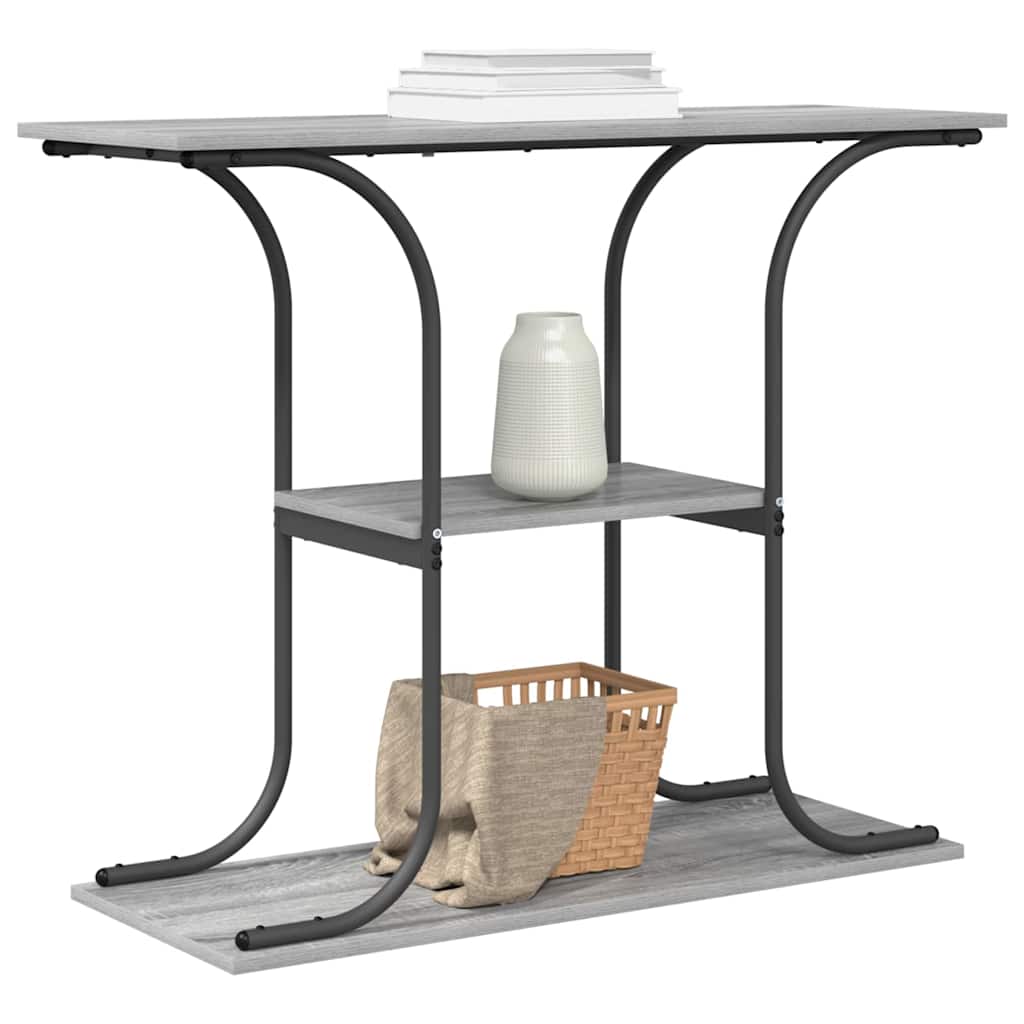 Konzolna stolica s policom Siva Sonoma 101 x 35 x 80,5 cm