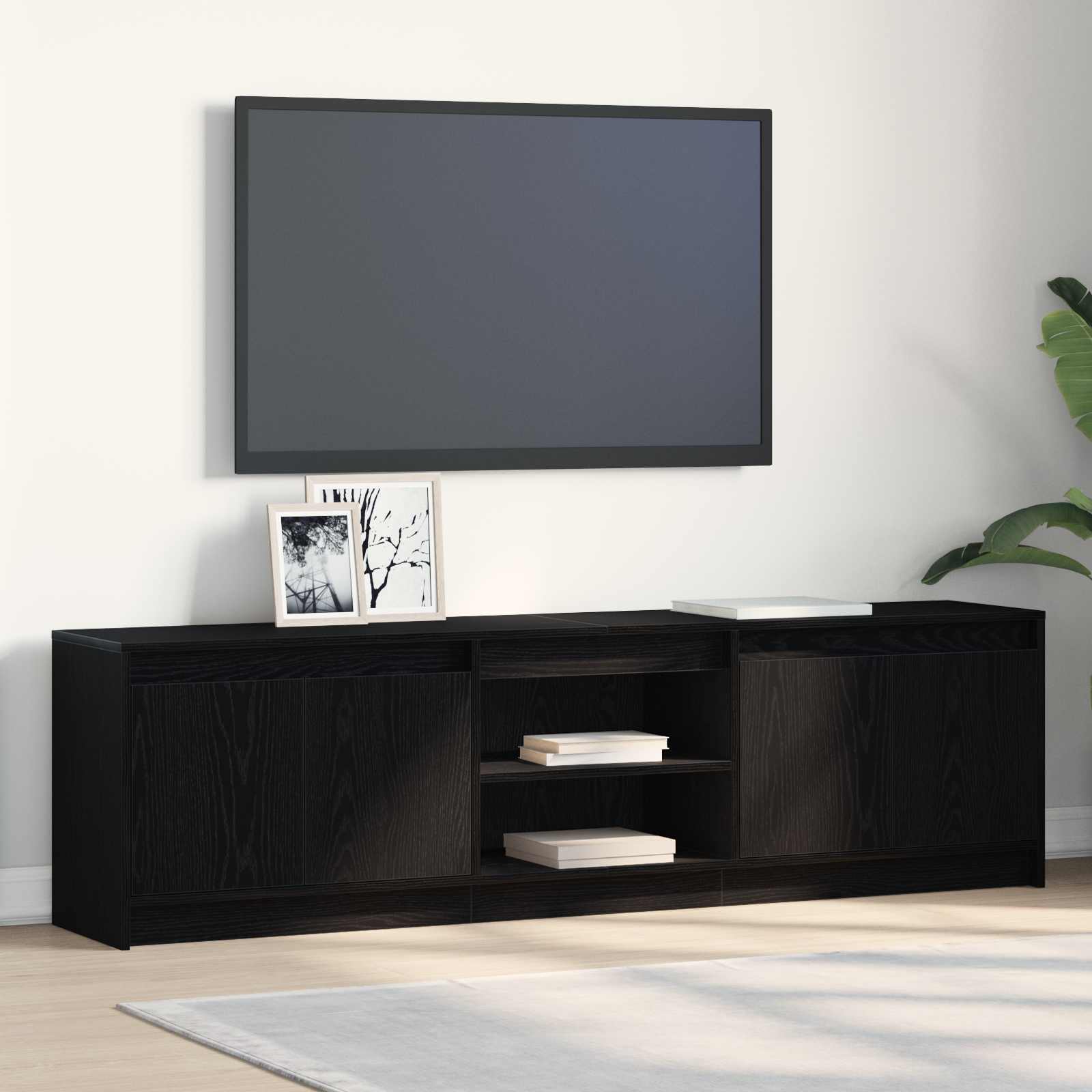 TV Jedinice 2 pcs Crna 180 x 34 x 50 cm Konstruirano drvo