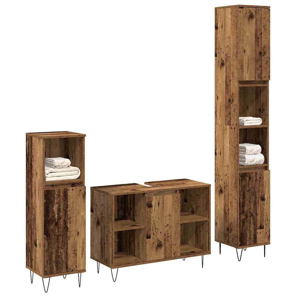 Set namještaja za kupaonicu 3 pcs Staro drvo Konstruirano drvo