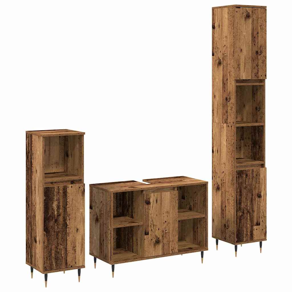 Set namještaja za kupaonicu 3 pcs Staro drvo Konstruirano drvo
