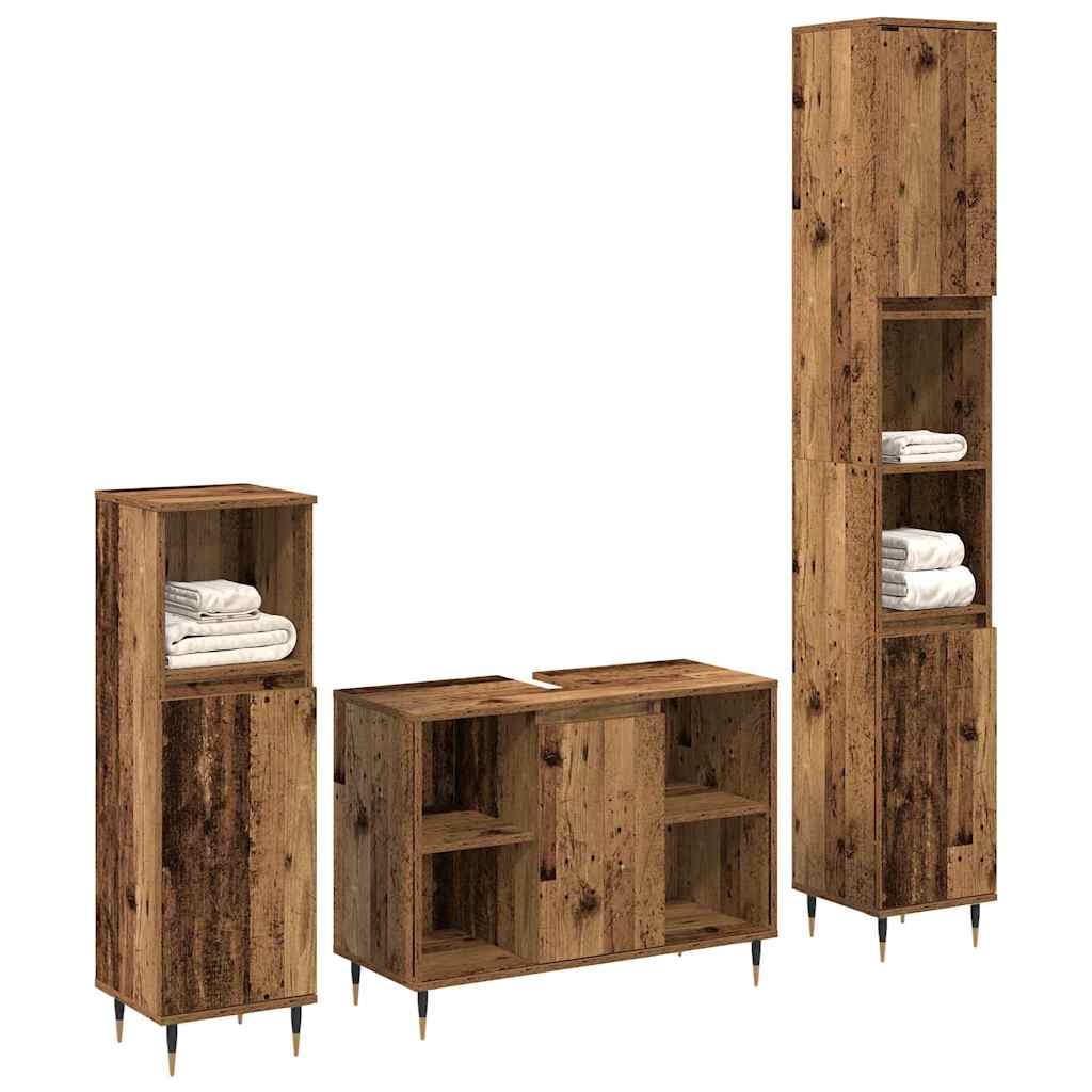 Set namještaja za kupaonicu 3 pcs Staro drvo Konstruirano drvo