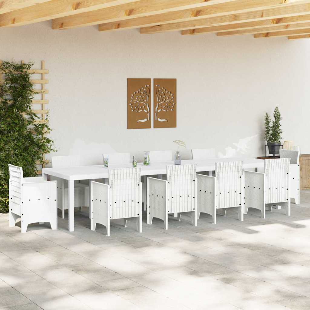 Stol za vrt Bijelo 350 x 100 x 74 cm poliratan
