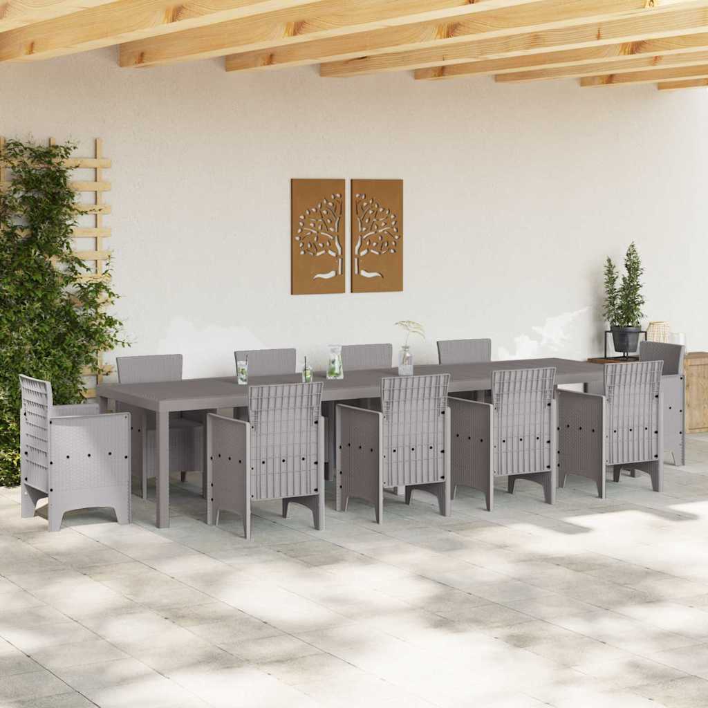 Stol za vrt Svjetlosiva 350 x 100 x 74 cm poliratan