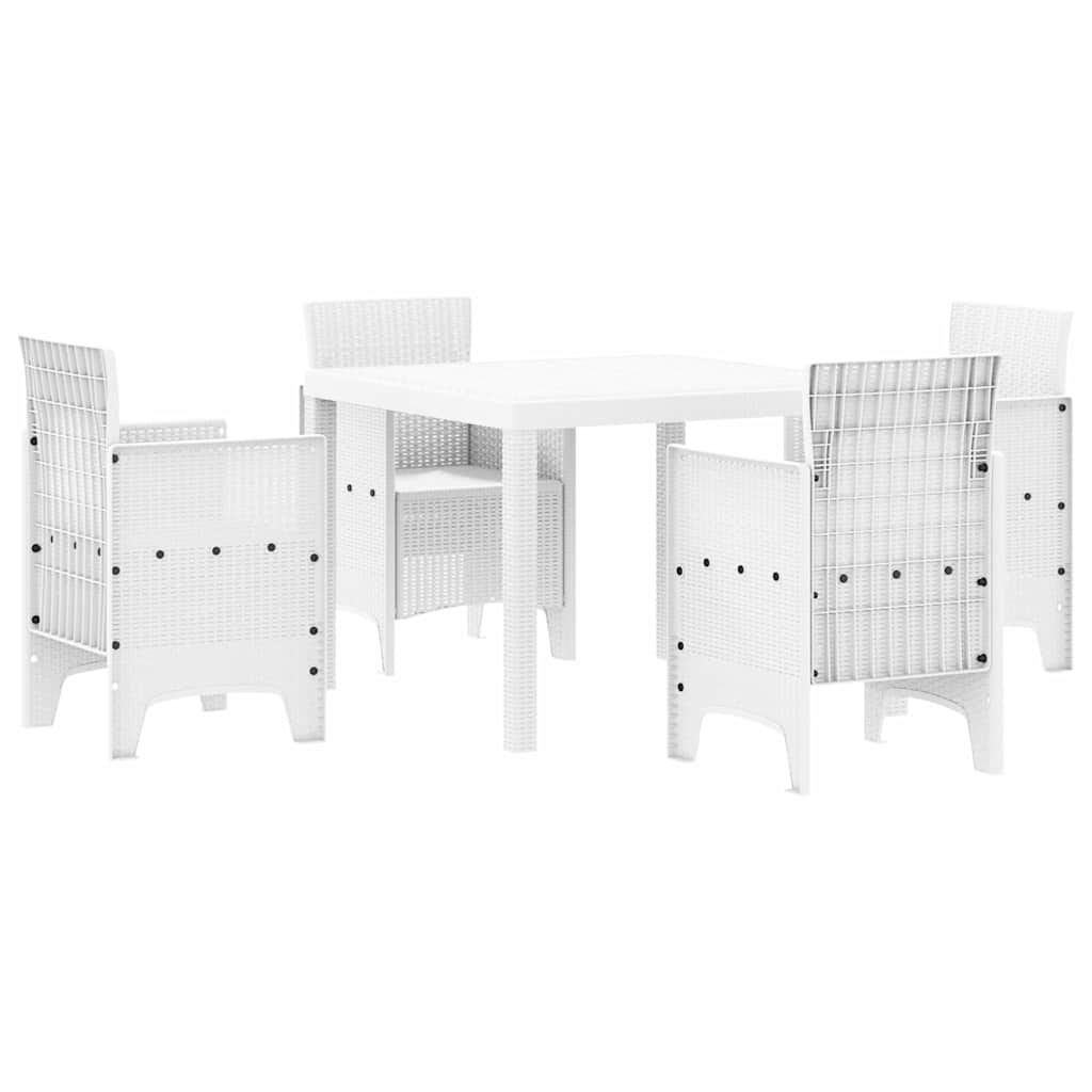 Vrtni set za objed 5 pcs Bijelo Polipropilen