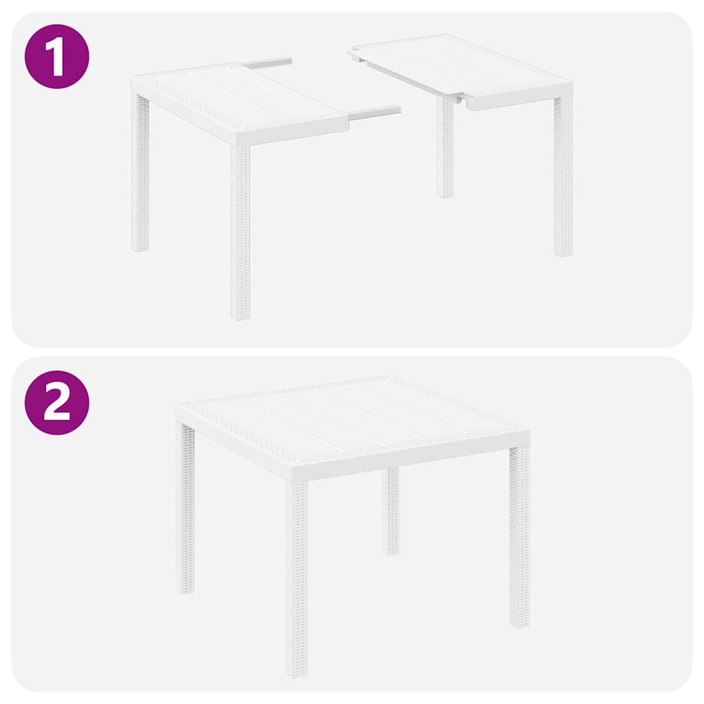 Vrtni set za objed 5 pcs Bijelo Polipropilen