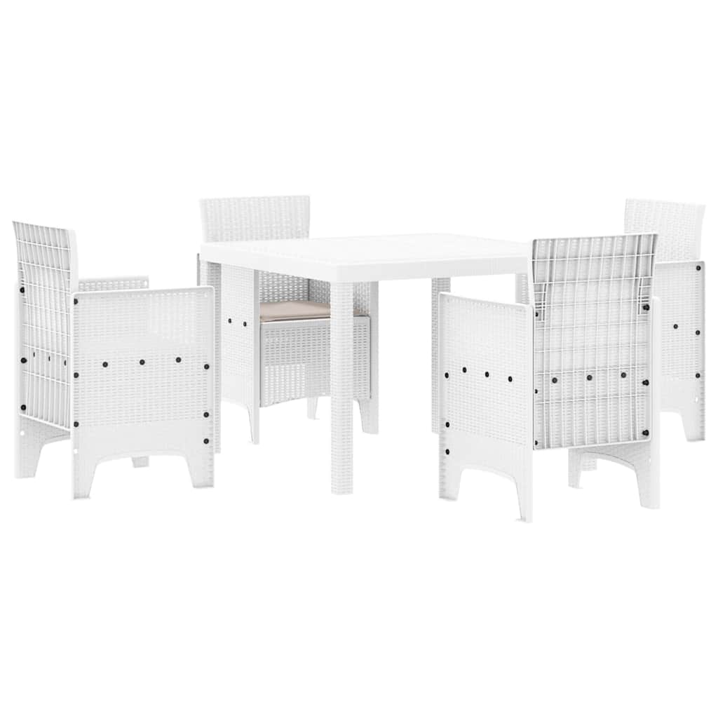 Vrtni set za objed 5 pcs Bijelo Polipropilen
