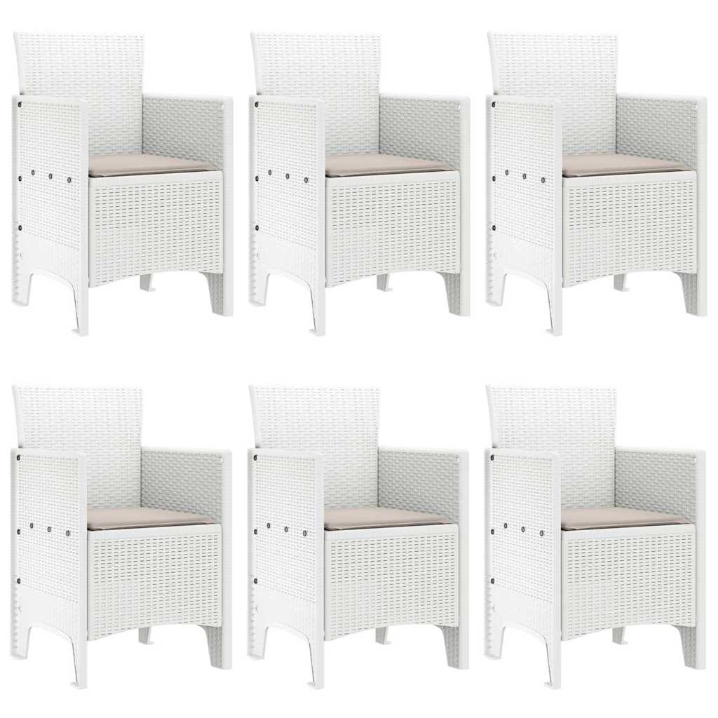 Vrtni set za objed 7 pcs Bijelo Polt ratan