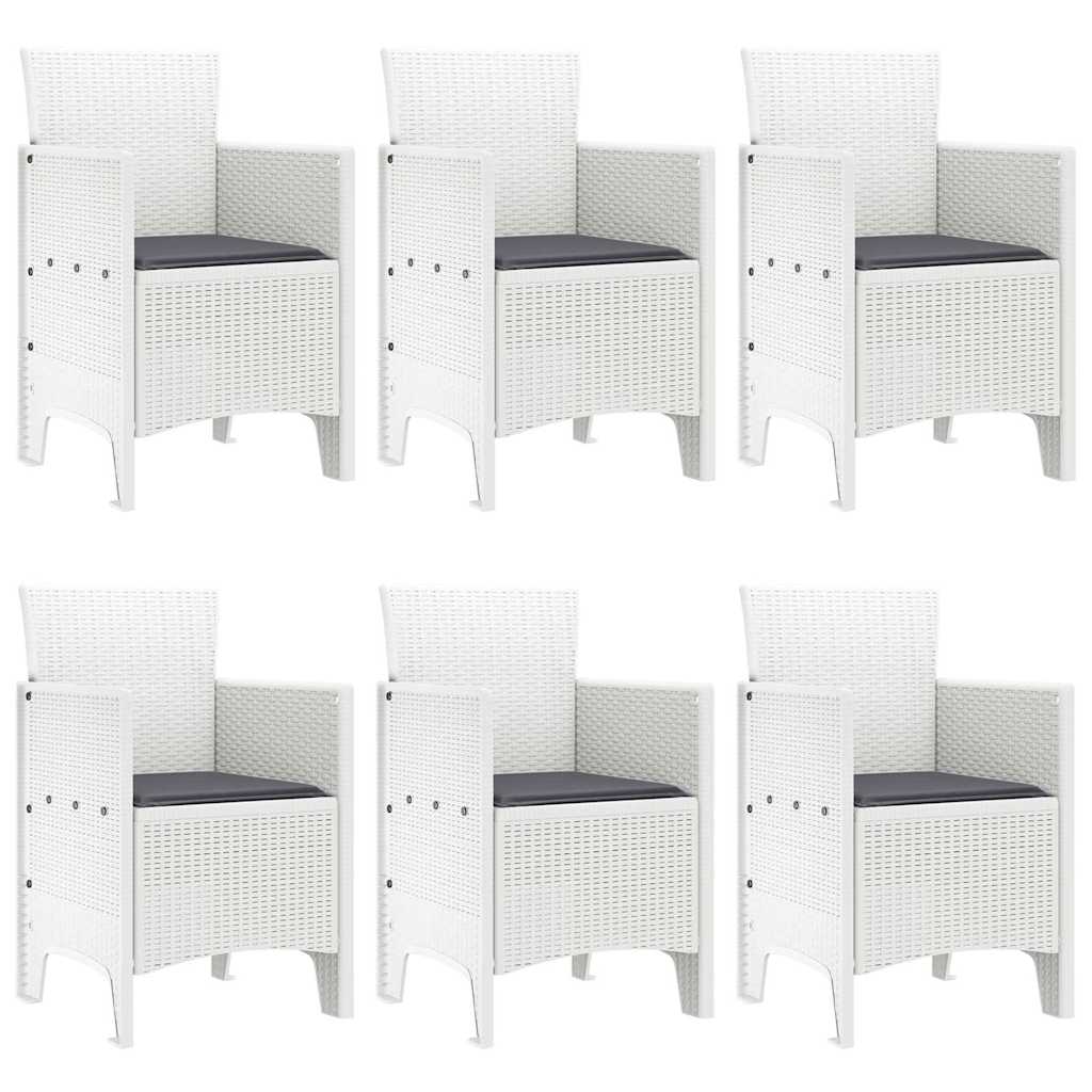 Vrtni set za objed 7 pcs Bijelo Polt ratan