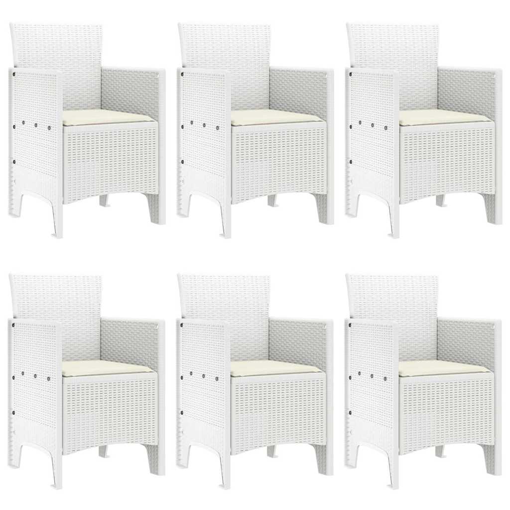 Vrtni set za objed 7 pcs Bijelo Polt ratan