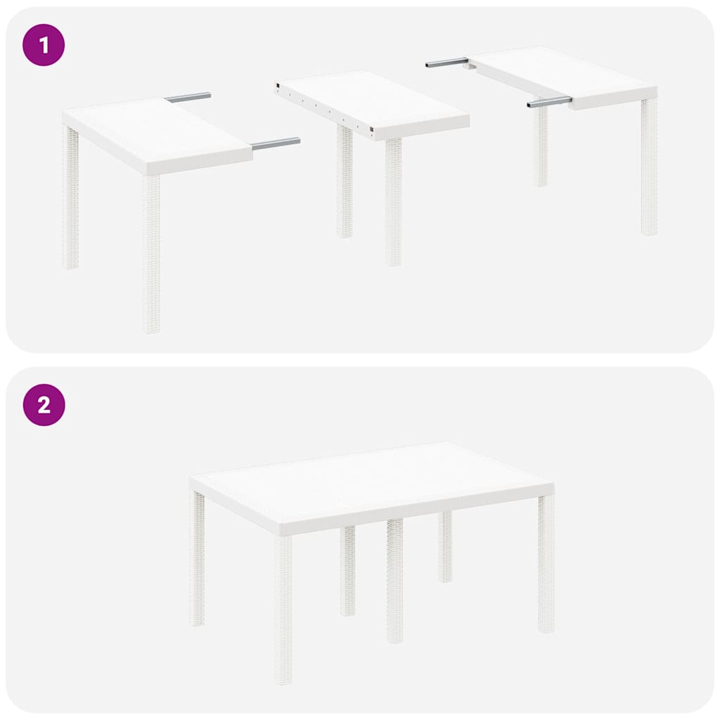 Vrtni set za objed 7 pcs Bijelo Polt ratan