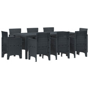 Vrtni set za objed 9 pcs Antracit Polipropilen