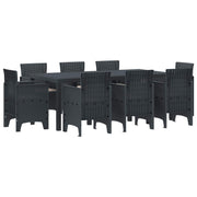 Vrtni set za objed 9 pcs Antracit Polipropilen
