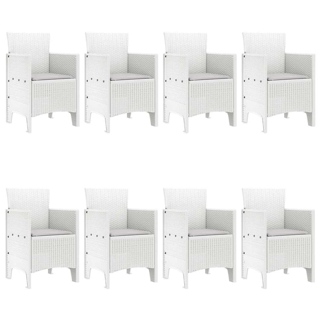 Vrtni set za objed 9 pcs Bijeli Polipropilen
