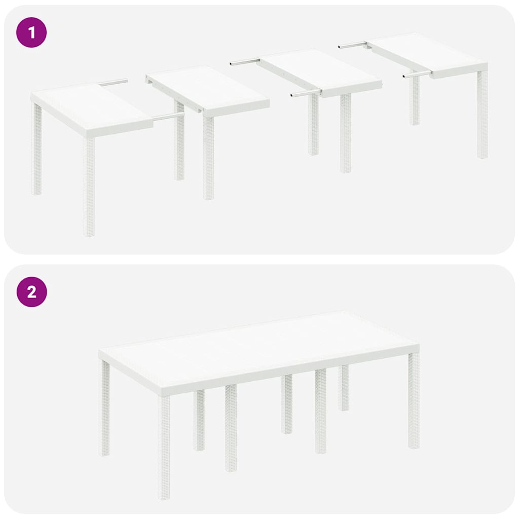 Vrtni set za objed 9 pcs Bijeli Polipropilen