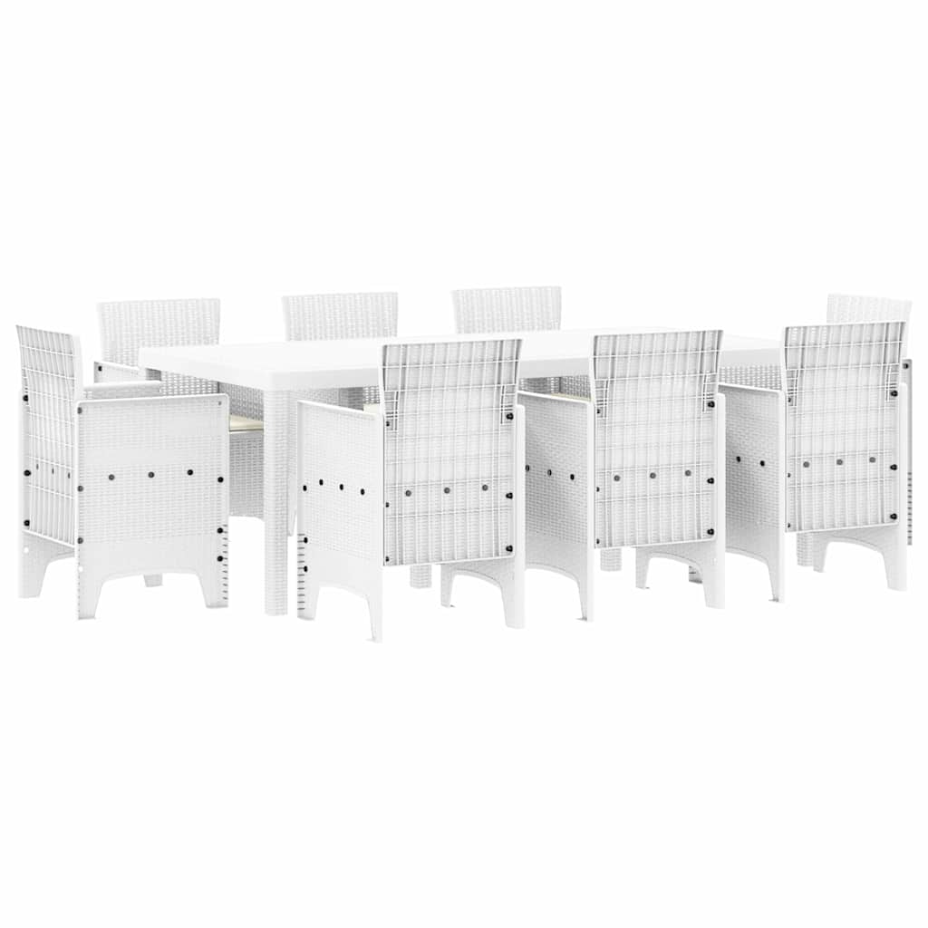 Vrtni set za objed 9 pcs Bijela Polipropilen