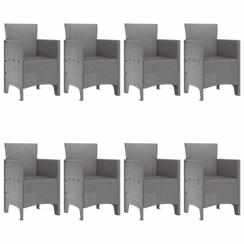 Vrtni set za objed 9 pcs Svjetlosiva Polipropilen