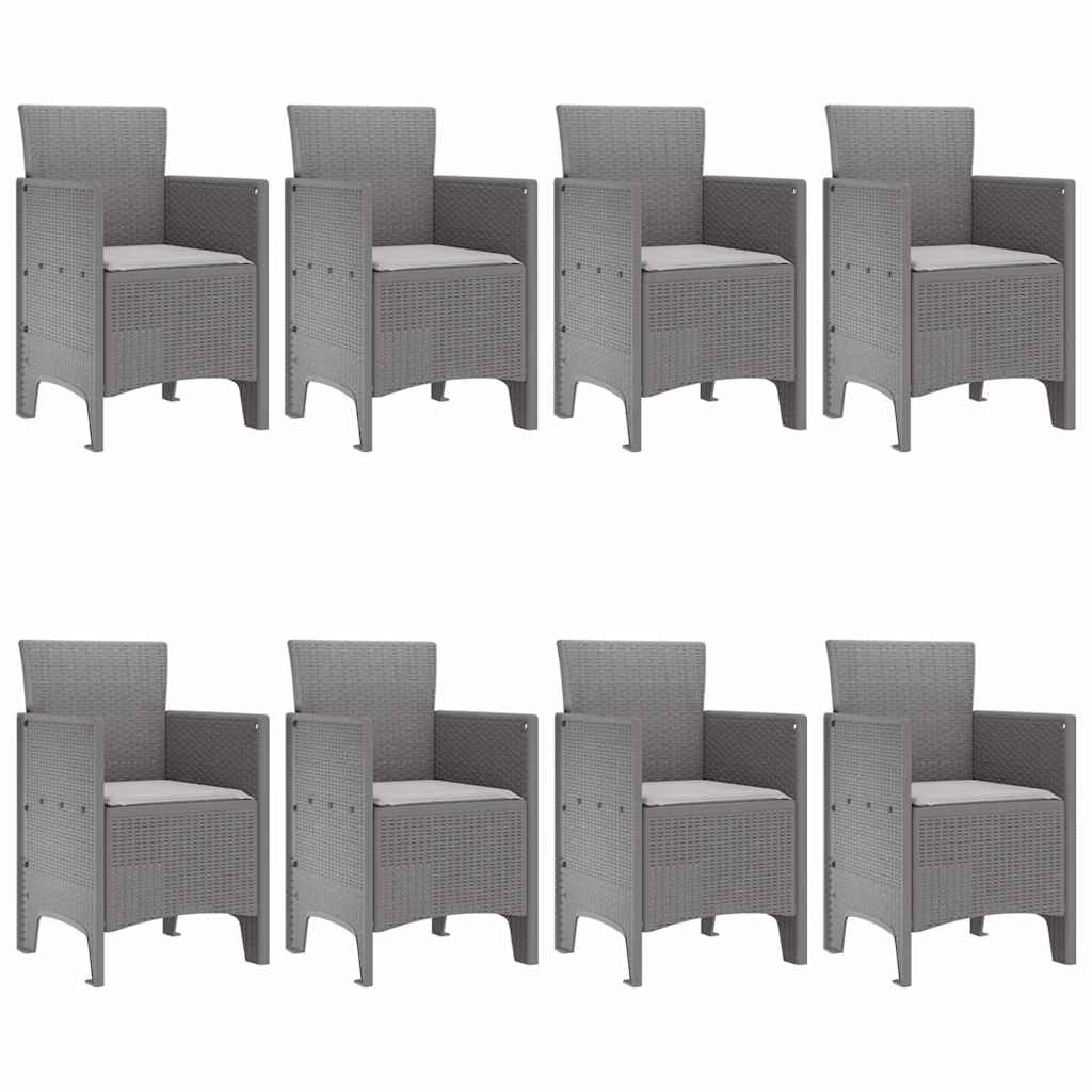 Vrtni set za objed 9 pcs Svjetlosiva Polipropilen