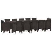 Vrtni set za objed 13 pcs Smeđa Poli ratan