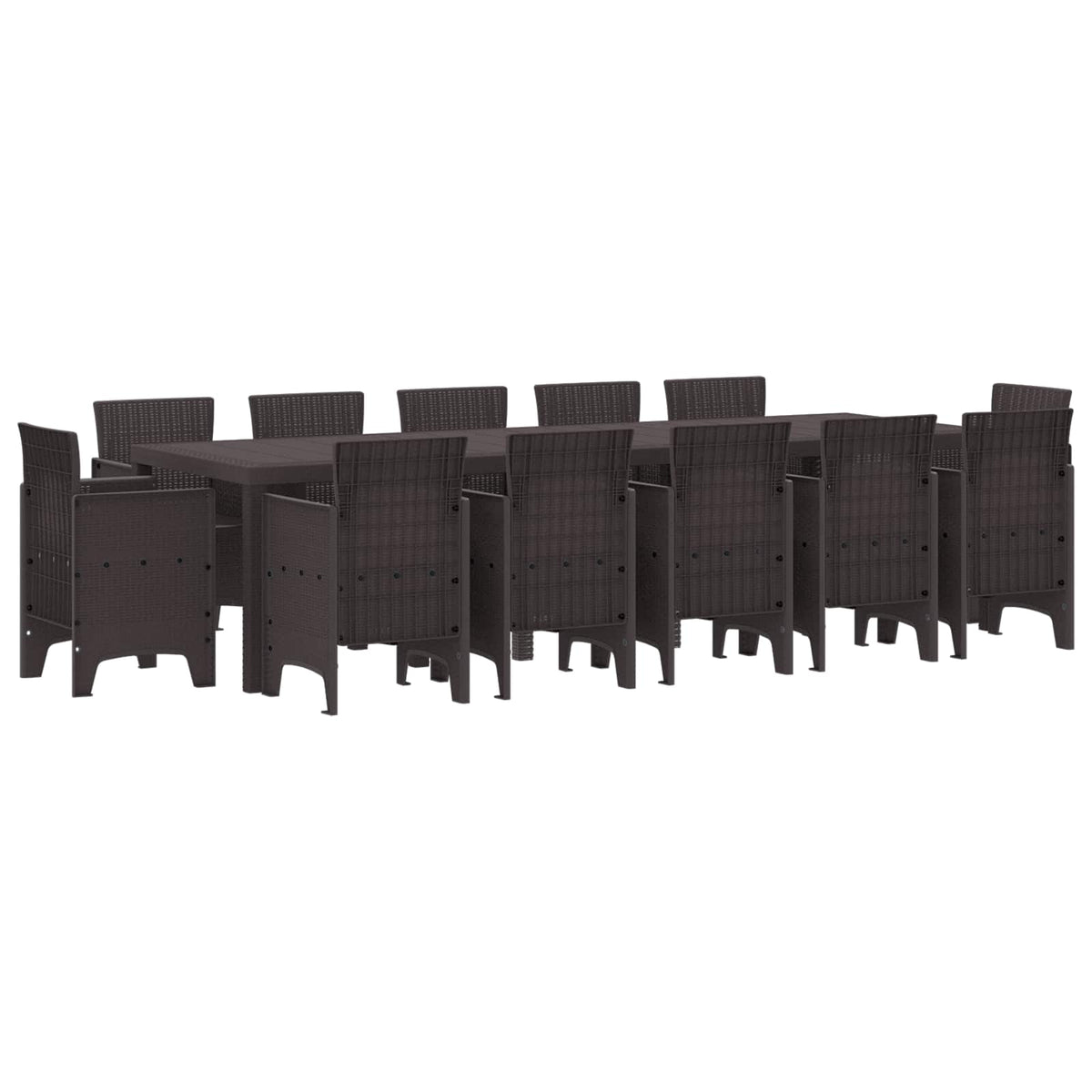 Vrtni set za objed 13 pcs Smeđa Poli ratan