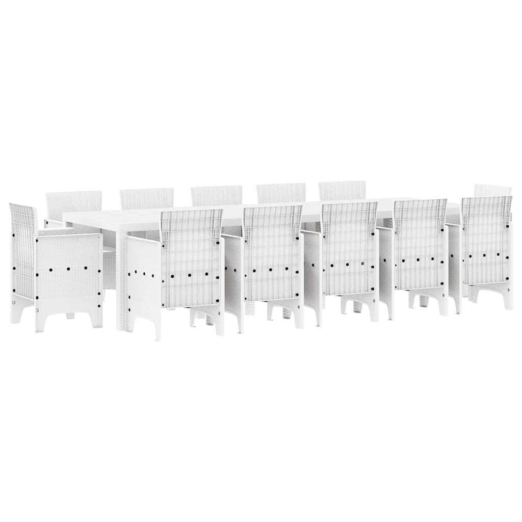 Vrtni set za objed 13 pcs Bijelo Poli ratan