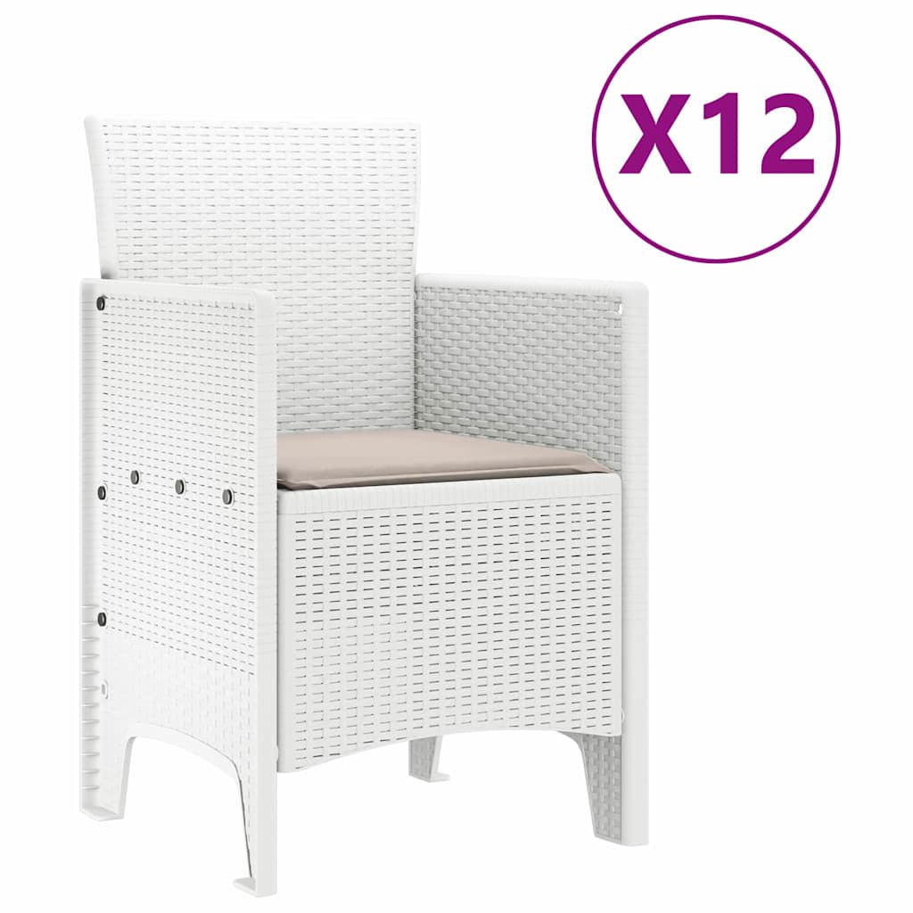 Vrtni set za objed s jastukom 13 pcs Bijela i svijetlosiva