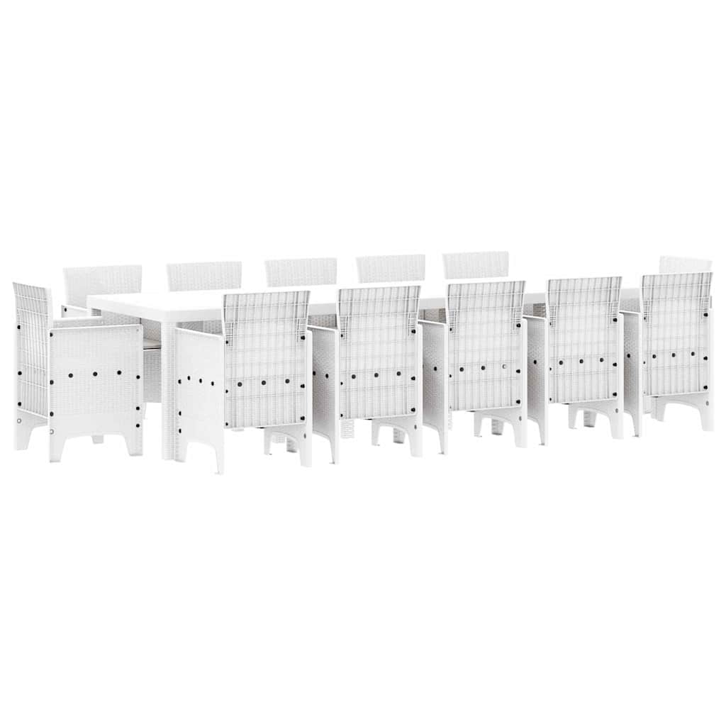 Vrtni set za objed s jastukom 13 pcs Bijela i svijetlosiva