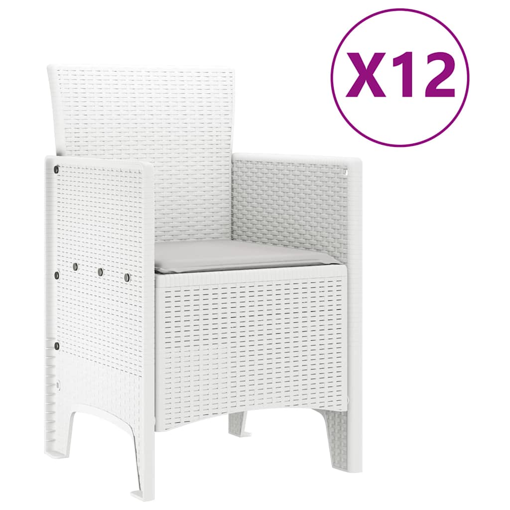 Vrtni set za objed s jastukom 13 pcs Bijela i svijetlosiva